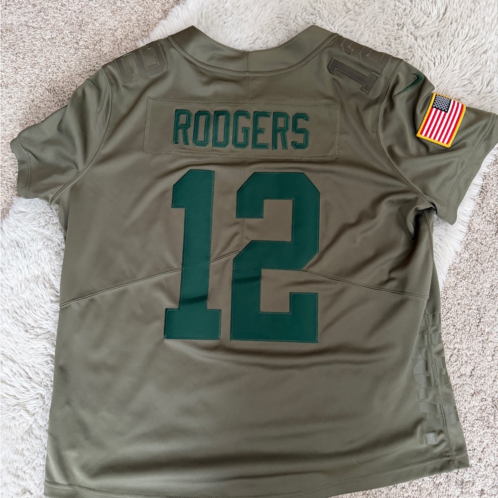 Green Bay Packers Aaron Rodgers Salute to Service Jersey Women’s XL Authentic - Picture 2 of 3